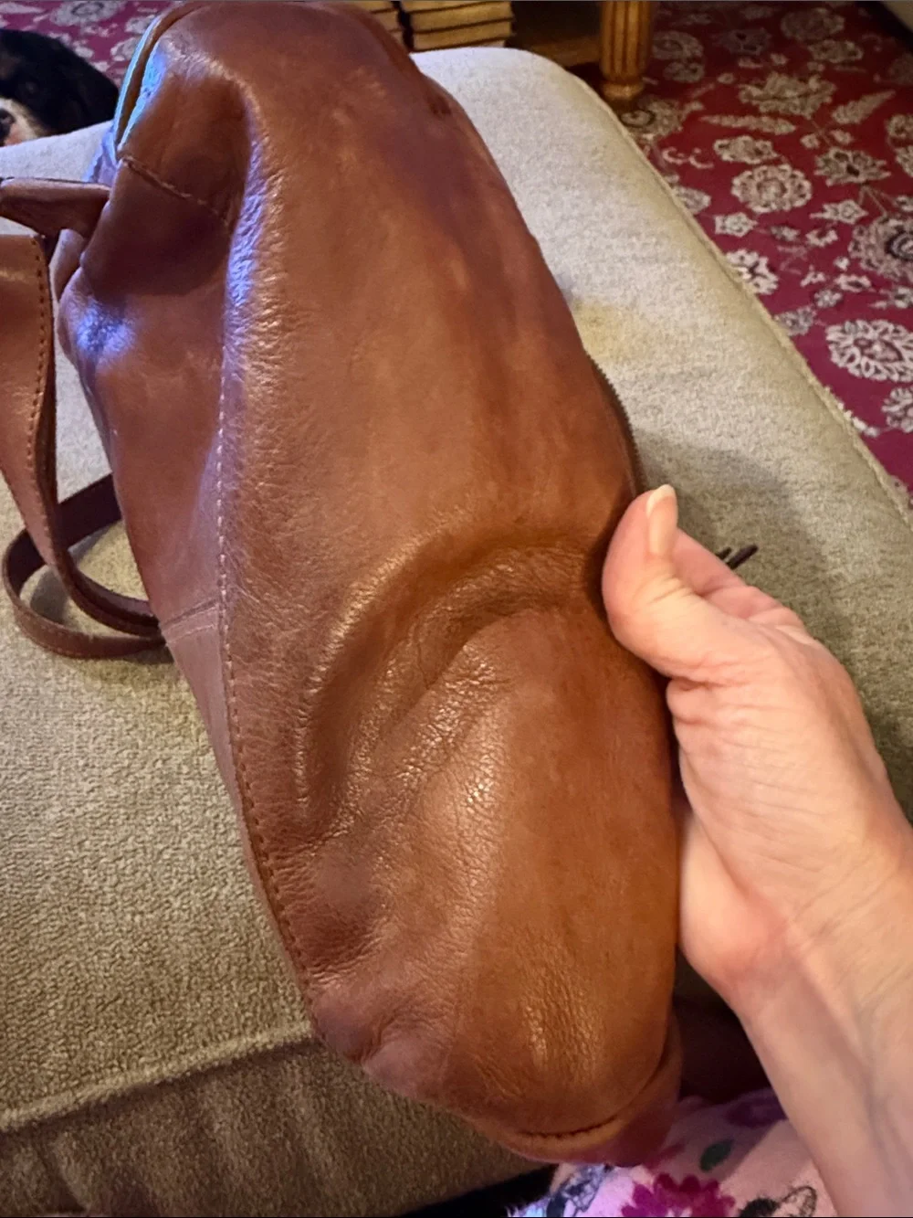 Harbour 2nd Brown Leather Shoulder Backpack Bag (TD)